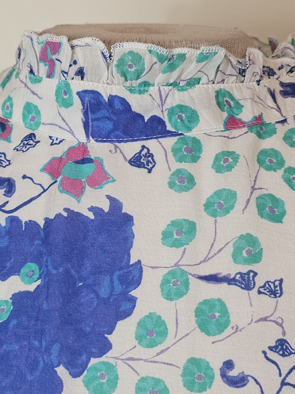 Oliphant Tiered Floral Midi Dress Size M 100% Cotton Silk Blend Floral Boho - Picture 2 of 13